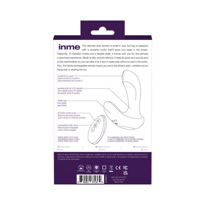 VEDO INME RECHARGEABLE DUAL VIBE WITH REMOTE PURPLE