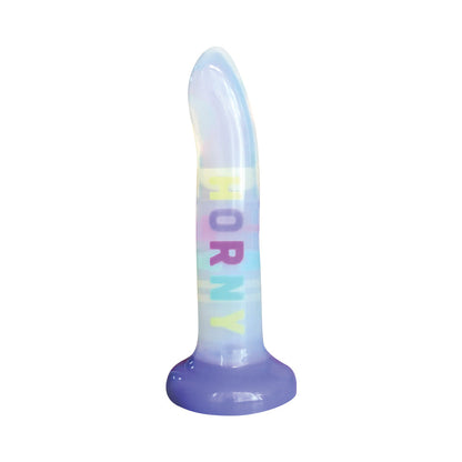 COTTON CANDY DIRTY TALK HORNY BITCH 8 IN. SILICONE DILDO