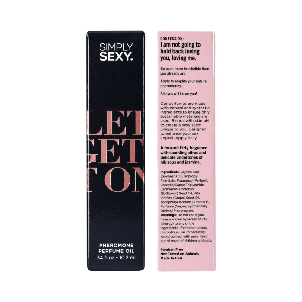 SIMPLY SEXY PHEROMONE PERFUME OIL ROLL-ON LET''S GET IT ON 0.34 OZ.