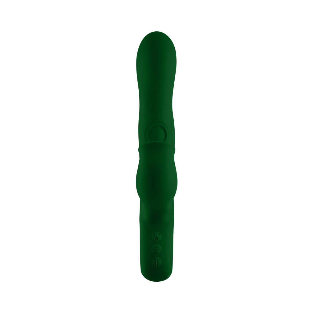 FEMMEFUNN PALLINA TRIPLE ACTION THUMPING RABBIT VIBRATOR DARK GREEN