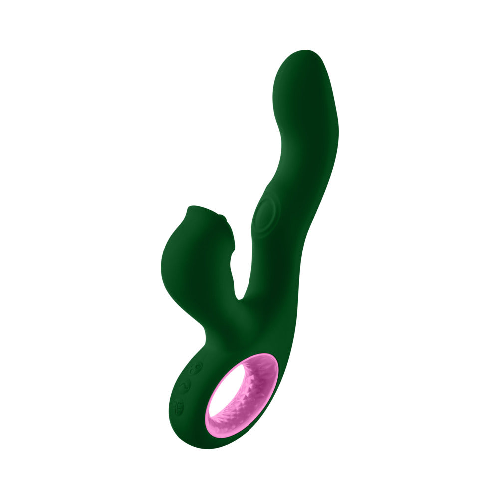 FEMMEFUNN PALLINA TRIPLE ACTION THUMPING RABBIT VIBRATOR DARK GREEN