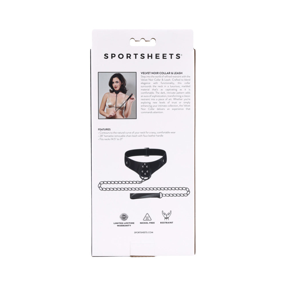 SPORTSHEETS VELVET NOIR COLLAR & LEASH
