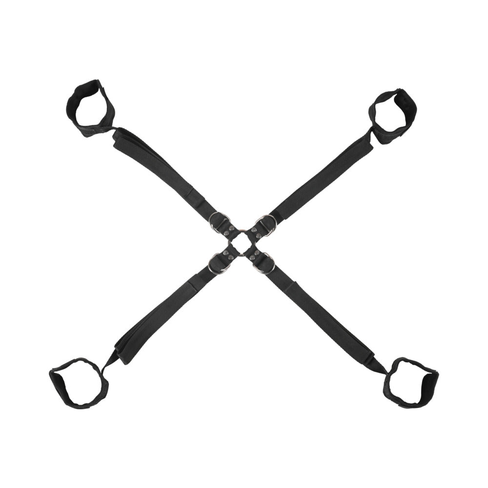 SPORTSHEETS VELVET NOIR ADJUSTABLE HOG TIE & CUFF SET