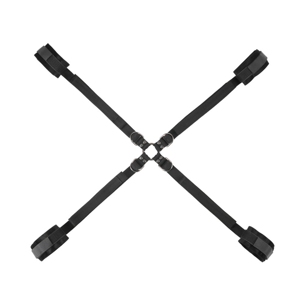 SPORTSHEETS VELVET NOIR ADJUSTABLE HOG TIE & CUFF SET