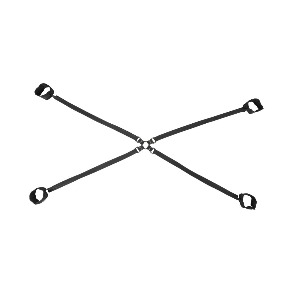 SPORTSHEETS VELVET NOIR ADJUSTABLE HOG TIE & CUFF SET