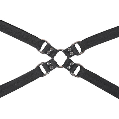 SPORTSHEETS VELVET NOIR ADJUSTABLE HOG TIE & CUFF SET