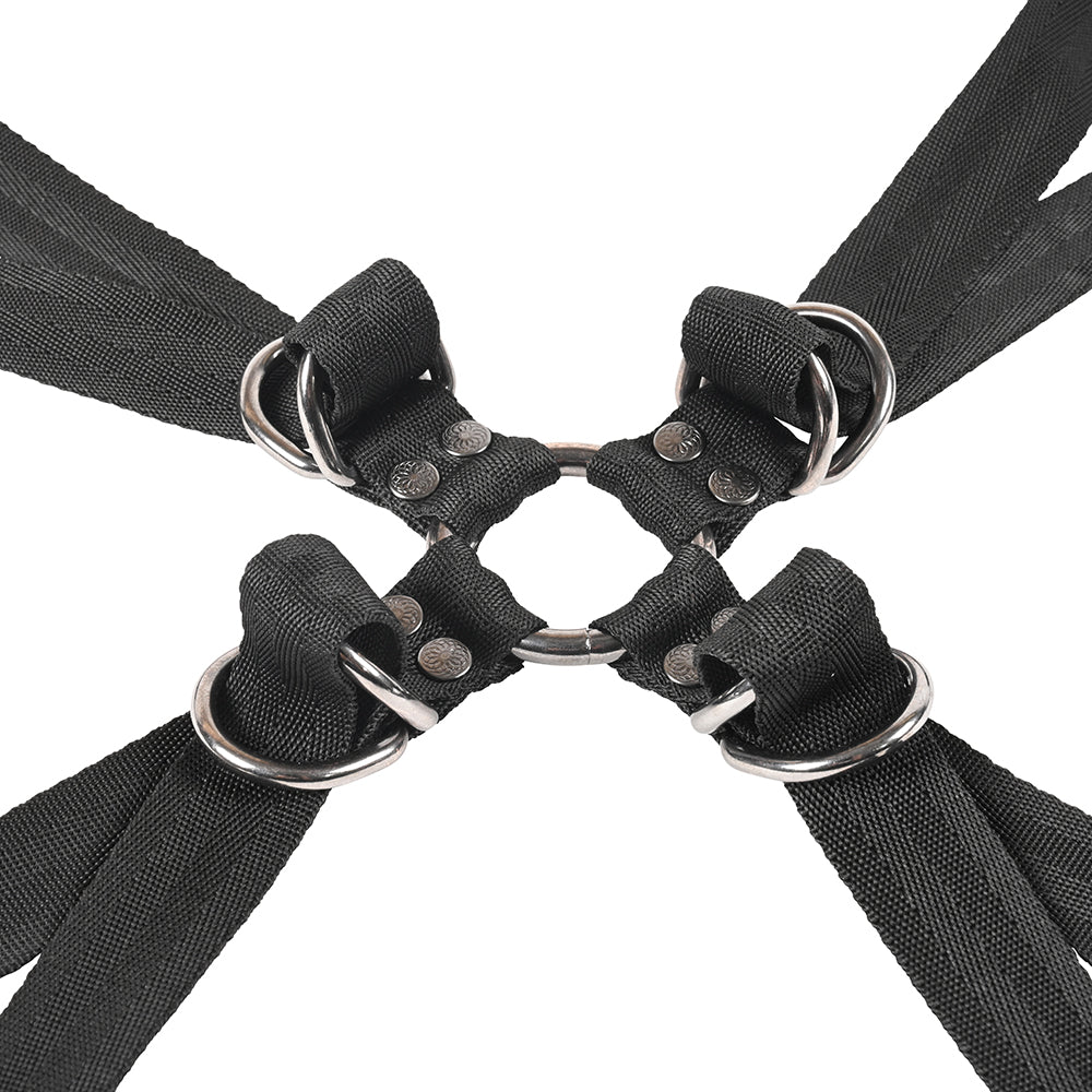 SPORTSHEETS - VELVET NOIR ADJUSTABLE HOG TIE & CUFF SET