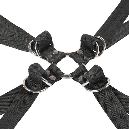 SPORTSHEETS - VELVET NOIR ADJUSTABLE HOG TIE & CUFF SET