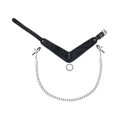 SPORTSHEETS VELVET NOIR COLLAR & REMOVABLE CLAMPS