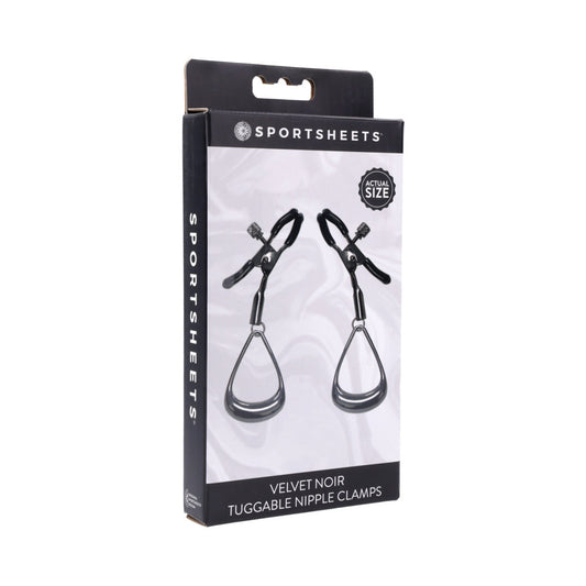 SPORTSHEETS VELVET NOIR TUGGABLE NIPPLE CLAMPS