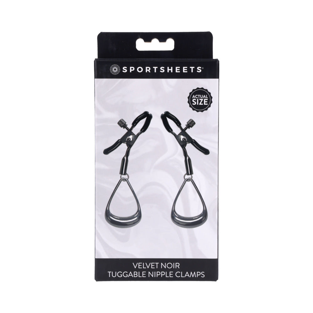 SPORTSHEETS VELVET NOIR TUGGABLE NIPPLE CLAMPS