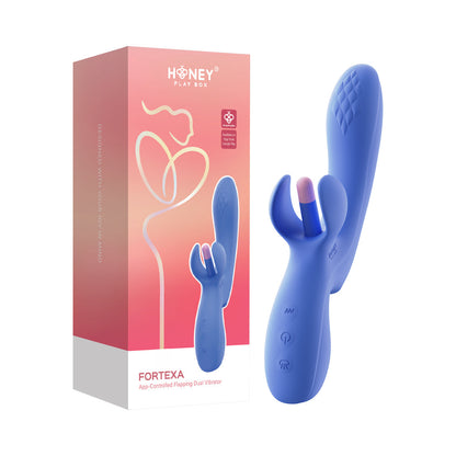 HONEY PLAY BOX FORTEXA APP-CONTROLLED KINKY FINGER FLAPPING DUAL STIMULATOR BLUE