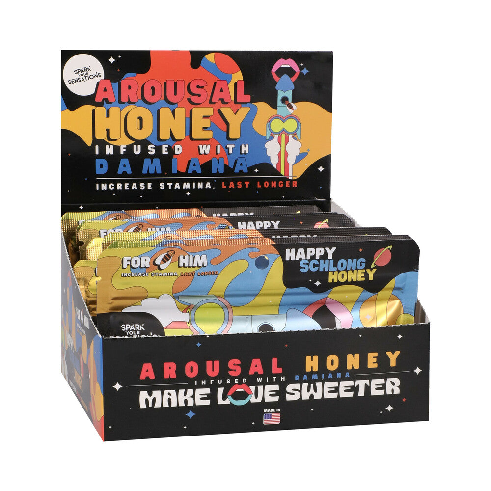 DOC JOHNSON - HAPPY SCHLONG HONEY AROUSAL HONEY 12-PACK DISPLAY