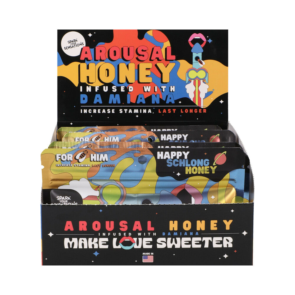 DOC JOHNSON - HAPPY SCHLONG HONEY AROUSAL HONEY 12-PACK DISPLAY