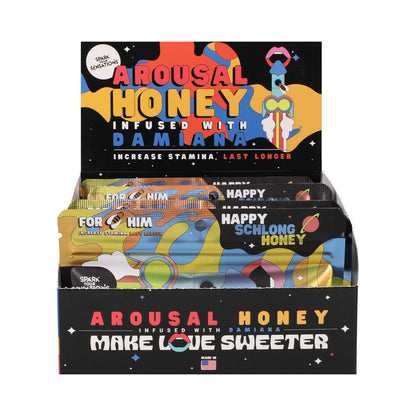 DOC JOHNSON - HAPPY SCHLONG HONEY AROUSAL HONEY 12-PACK DISPLAY
