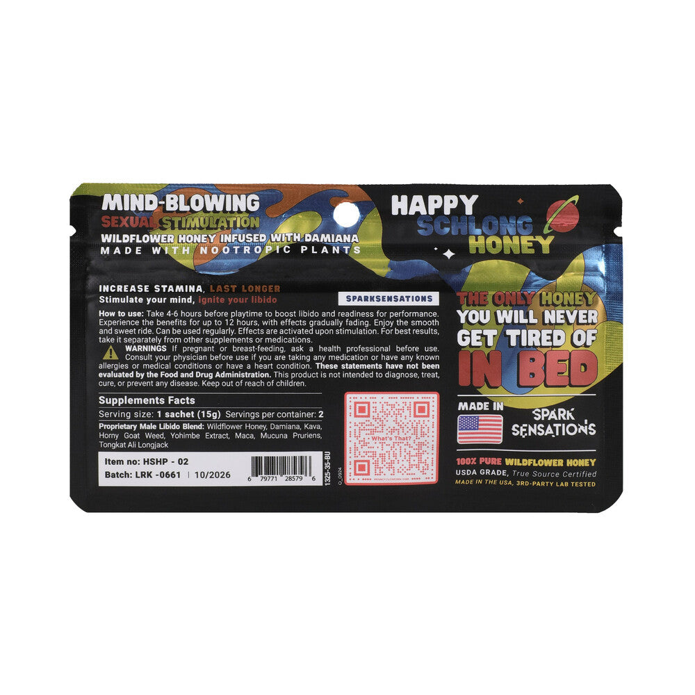 DOC JOHNSON - HAPPY SCHLONG HONEY AROUSAL HONEY 12-PACK DISPLAY