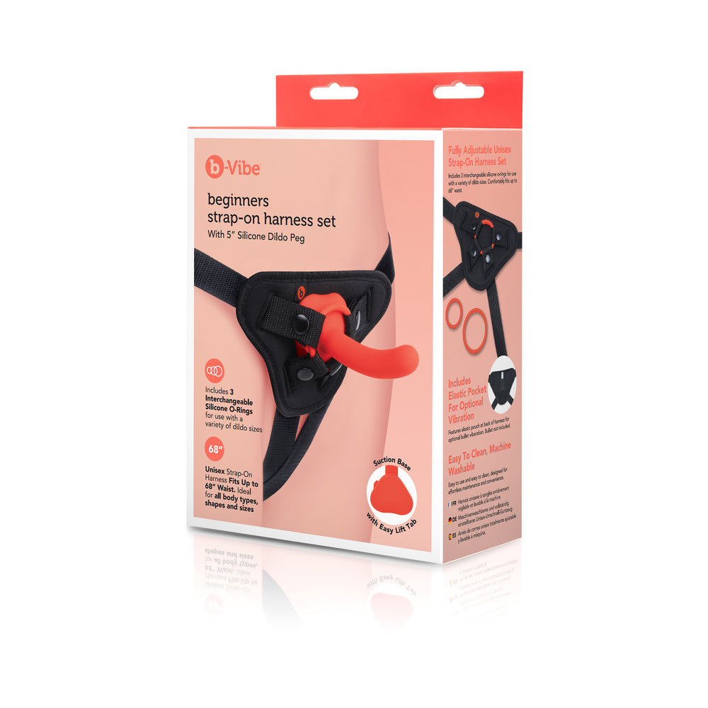 B-VIBE - BEGINNERS STRAP-ON HARNESS SET WITH 5 IN. SILICONE DILDO PEG