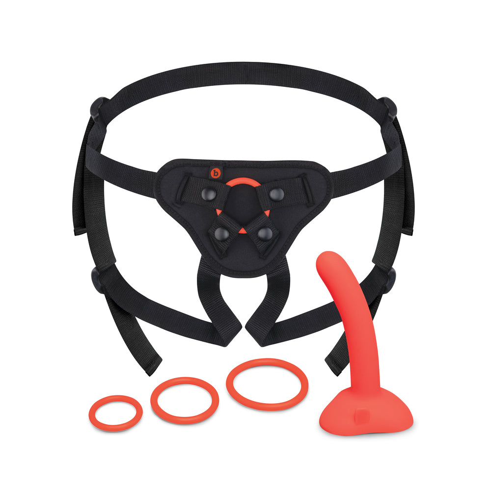 B-VIBE - BEGINNERS STRAP-ON HARNESS SET WITH 5 IN. SILICONE DILDO PEG