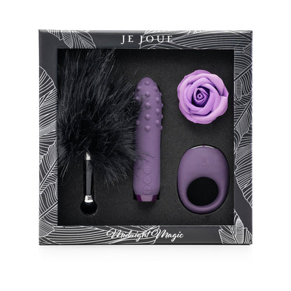 JE JOUE MIDNIGHT MAGIC: DUET BULLET, MIO RING, FEATHER TICKLER, ROSE BATH MELT