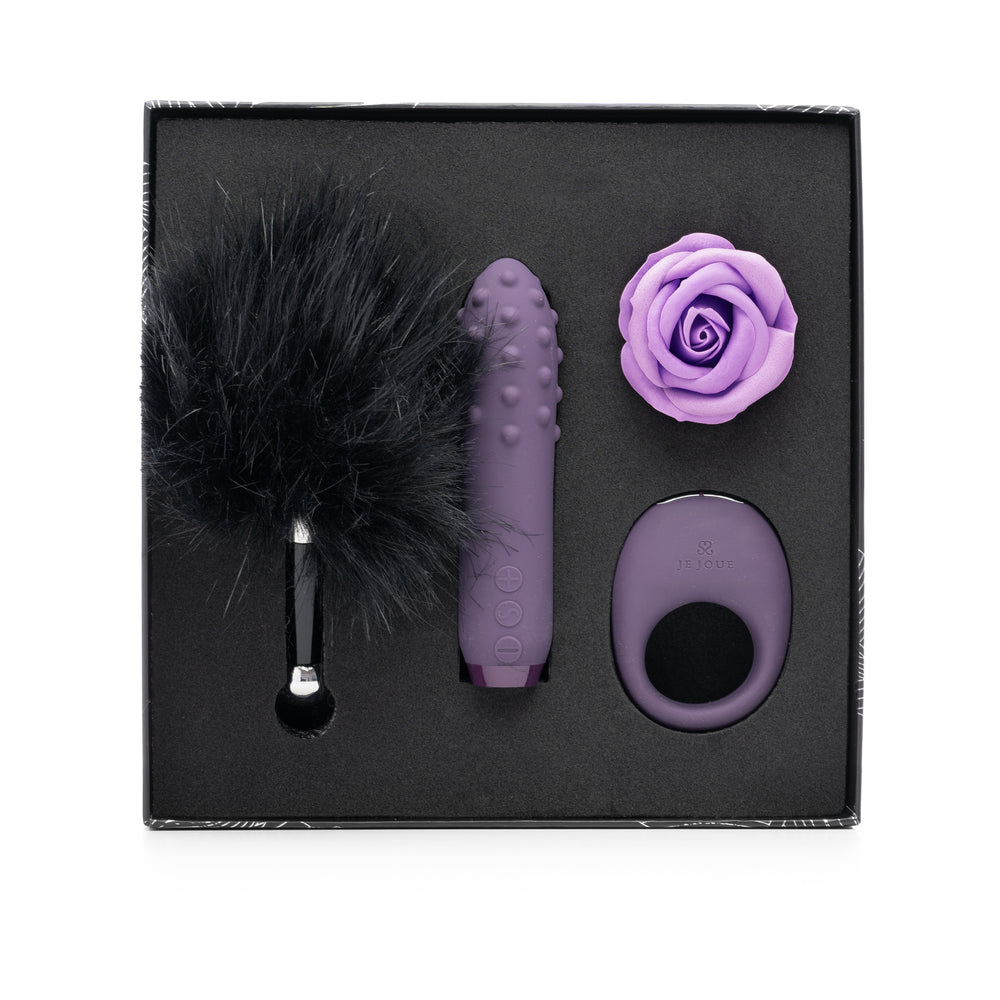 JE JOUE MIDNIGHT MAGIC: DUET BULLET, MIO RING, FEATHER TICKLER, ROSE BATH MELT