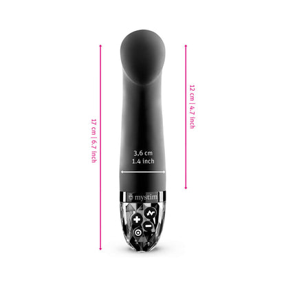 MYSTIM - RIGHT ON RON E-STIM VIBRATOR BLACK