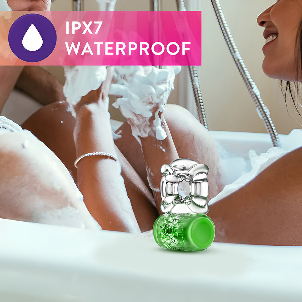 PLAY WITH ME PLEASER RECHARGEABLE C-RING NEON GREEN