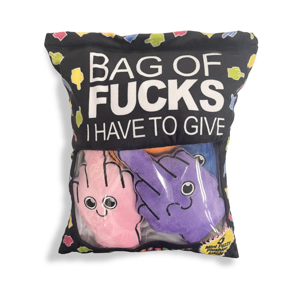 BAG OF FUCKS I HAVE TO GIVE PLUSHY PILLOW WITH 5 FINGERS