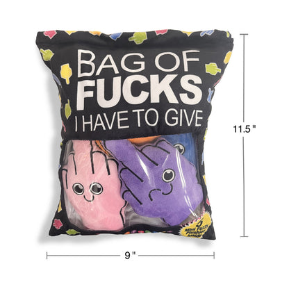 BAG OF FUCKS I HAVE TO GIVE PLUSHY PILLOW WITH 5 FINGERS