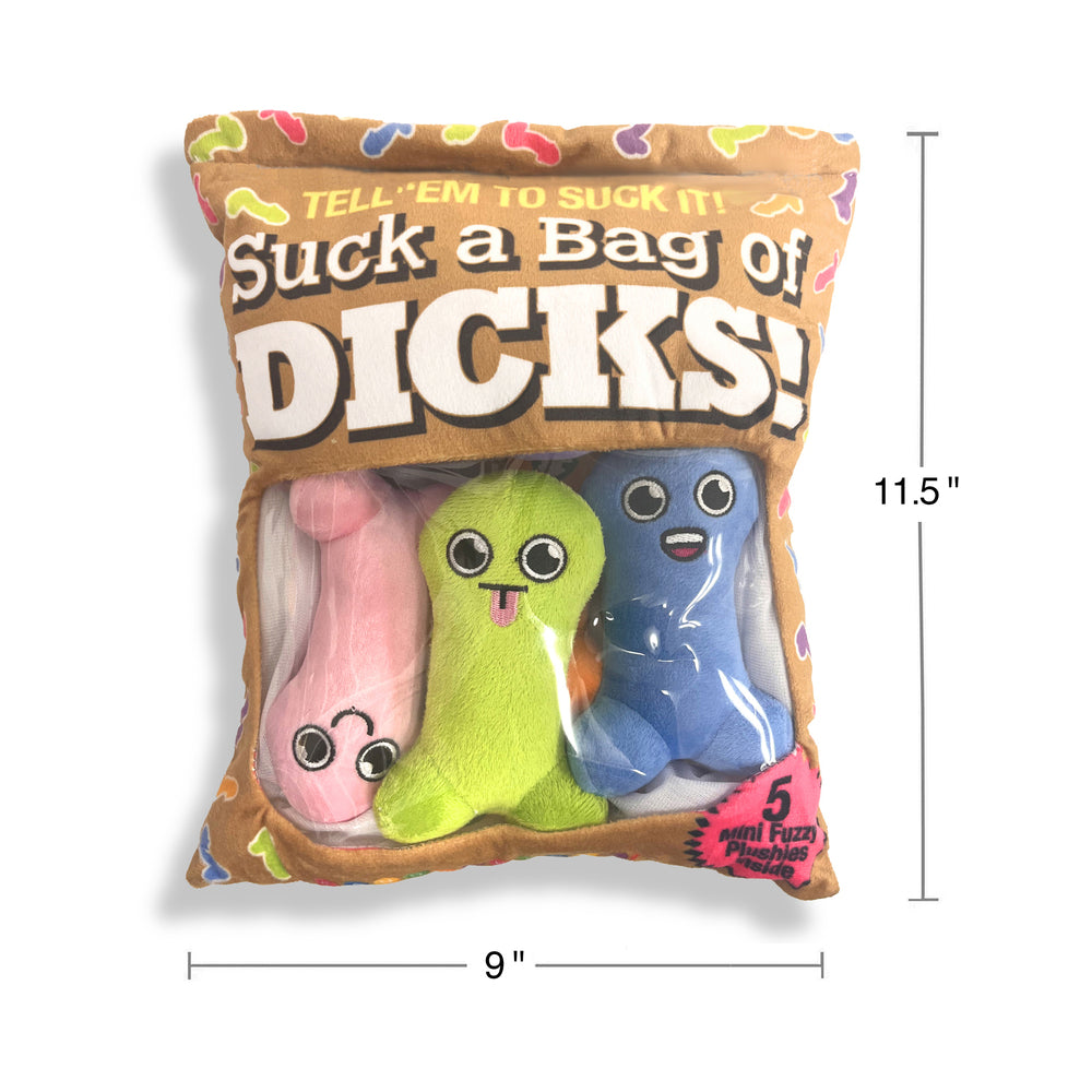 SUCK A BAG OF DICKS PLUSHY PILLOW WITH 5 DICKS