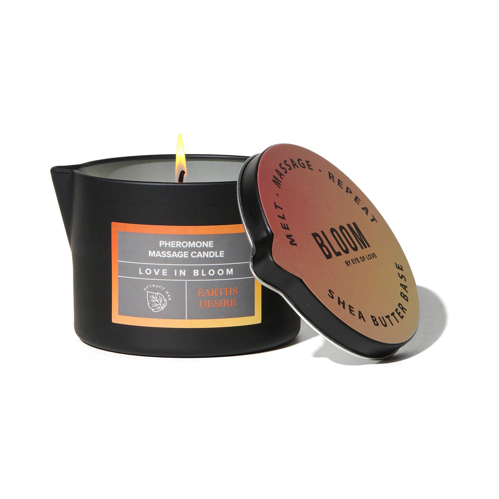 EYE OF LOVE BLOOM PHEROMONE MASSAGE CANDLE EARTH''S DESIRE 5 OZ.
