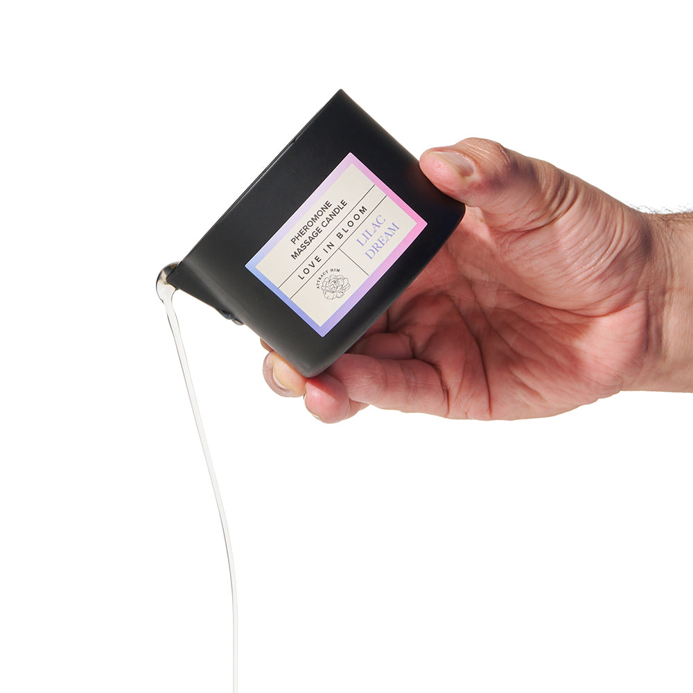 EYE OF LOVE BLOOM PHEROMONE MASSAGE CANDLE LILAC DREAM 5 OZ.