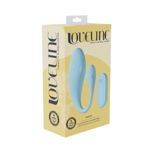 LOVELINE WAVE C-SHAPE VIBE WATERPROOF REMOTE BLUE