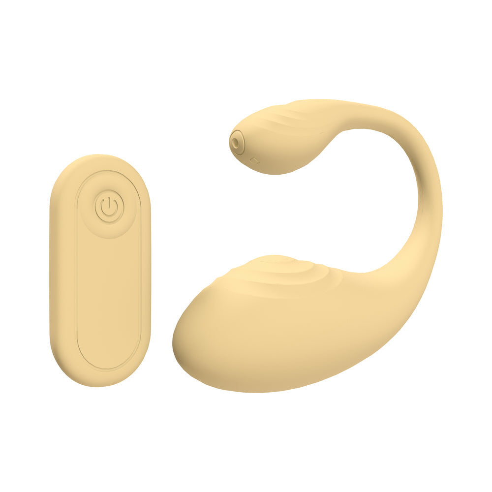 LOVELINE WAVE C-SHAPE VIBE WATERPROOF REMOTE YELLOW