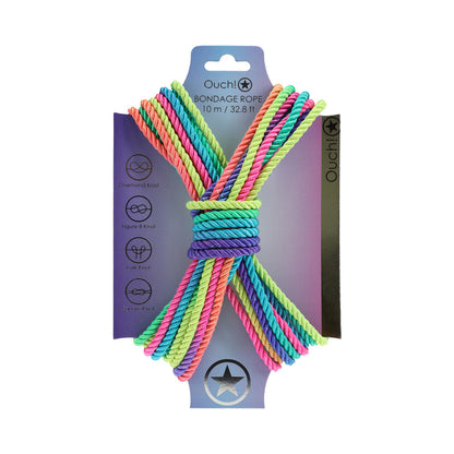 OUCH! BONDAGE ROPE 10 M NYLON MULTICOLOR BRIGHT