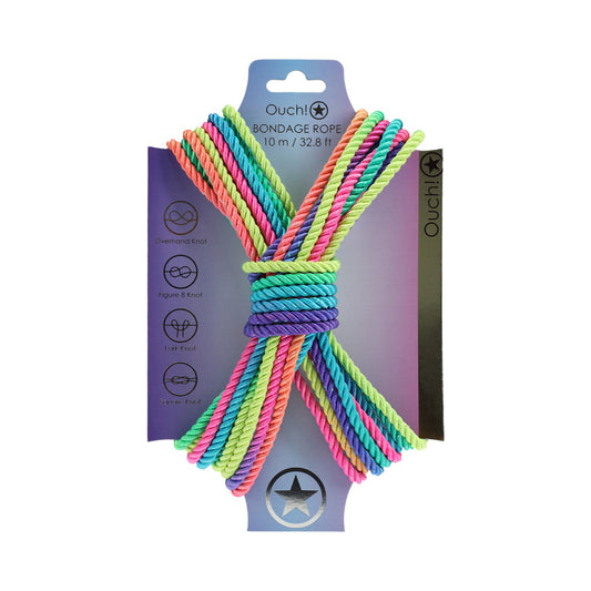 OUCH! BONDAGE ROPE 10 M NYLON MULTICOLOR BRIGHT