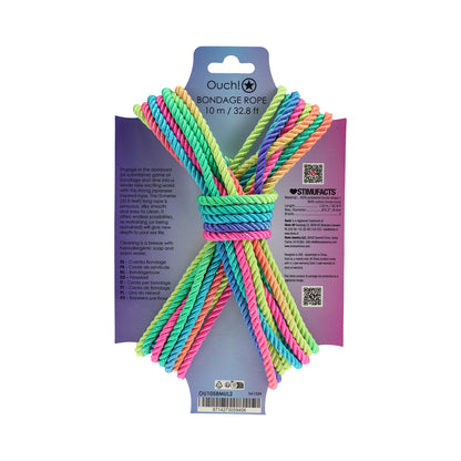 OUCH! BONDAGE ROPE 10 M NYLON MULTICOLOR BRIGHT