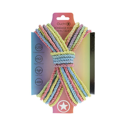 SHOTS - OUCH! BONDAGE ROPE 10 M NYLON MULTICOLOR PASTEL