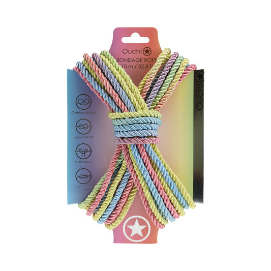 SHOTS - OUCH! BONDAGE ROPE 10 M NYLON MULTICOLOR PASTEL