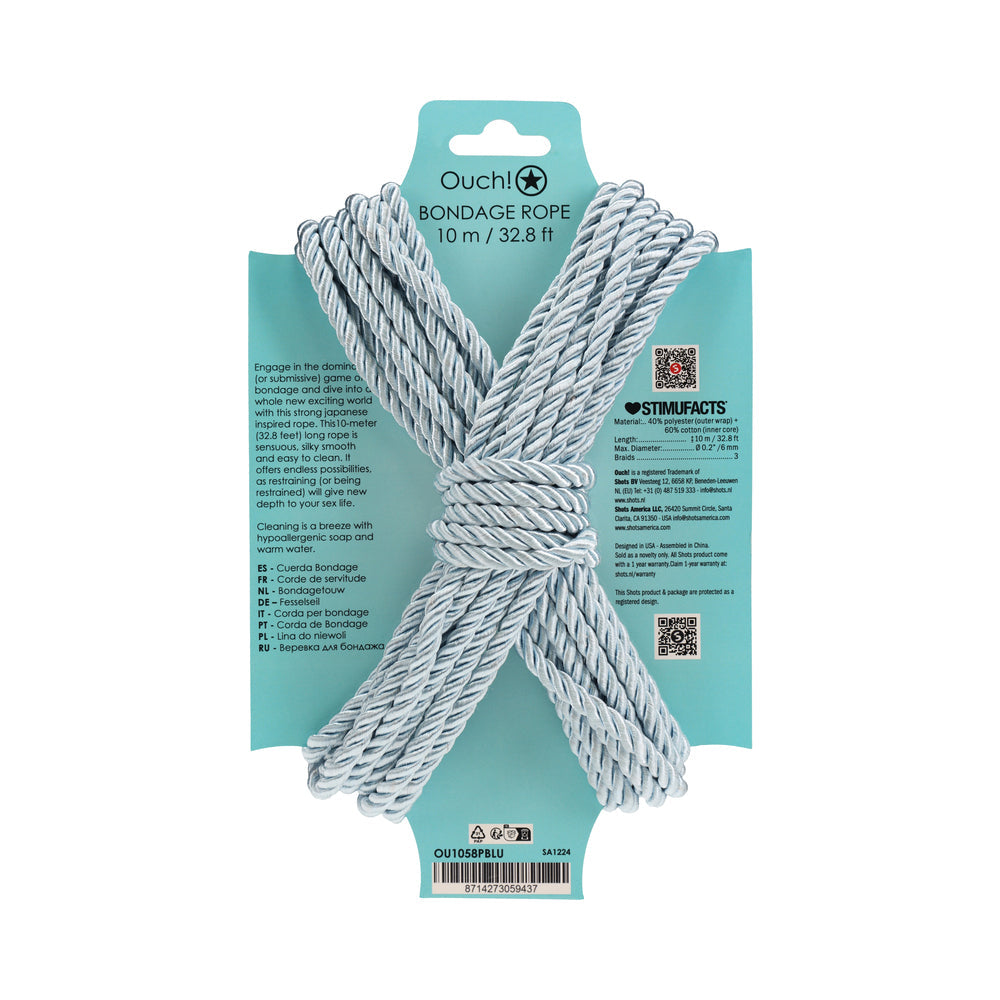 OUCH! BONDAGE ROPE 10 M NYLON POWDER BLUE