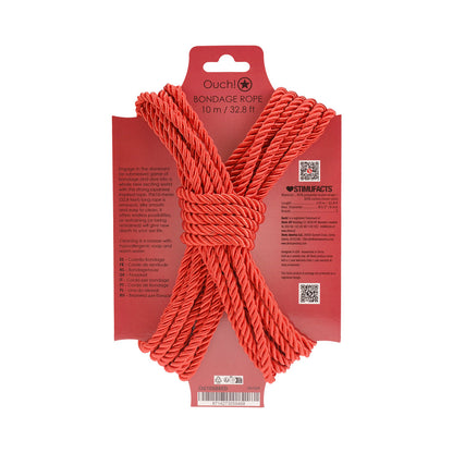 OUCH! BONDAGE ROPE 10 M NYLON RED