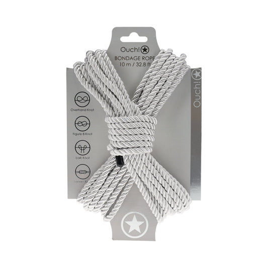 OUCH! BONDAGE ROPE 10 M NYLON SILVER