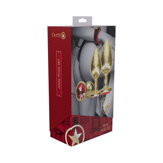 SHOTS - OUCH! INTERNATIONAL MILAN COLLECTION METAL ANAL PLUG SET GOLD