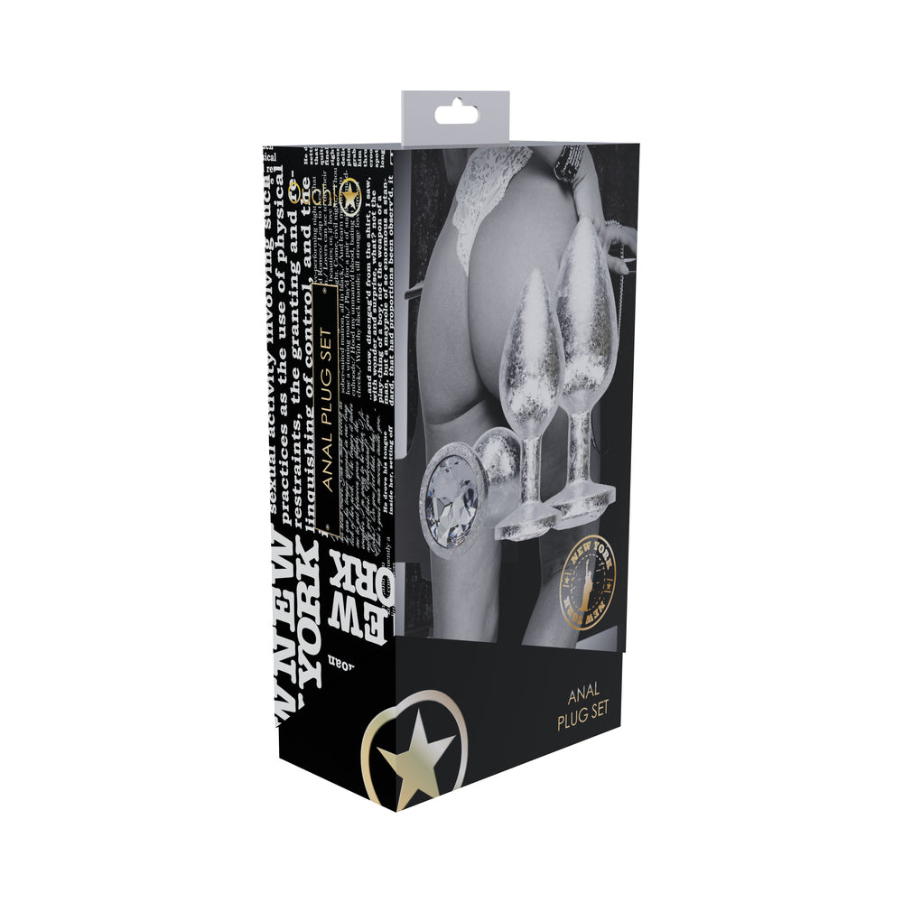 SHOTS - OUCH! INTERNATIONAL NEW YORK COLLECTION METAL ANAL PLUG SET SILVER