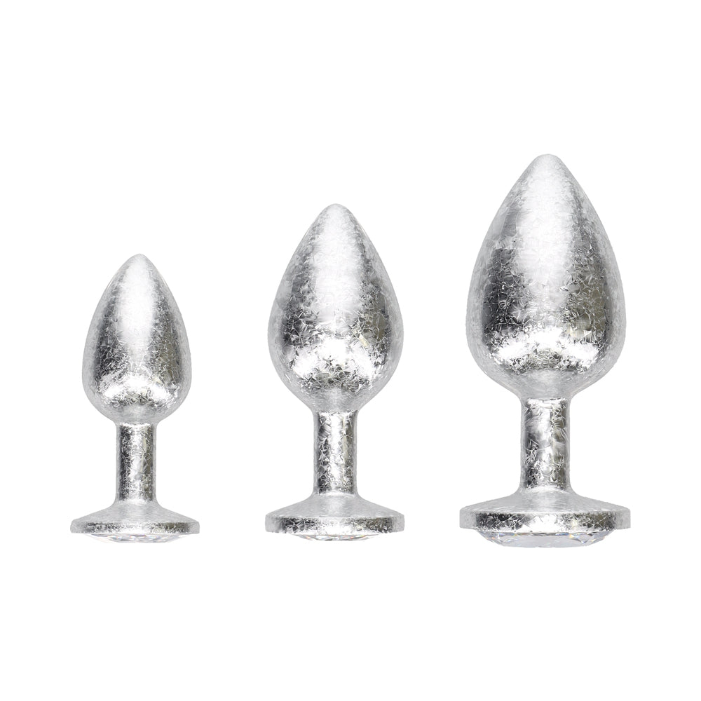 OUCH! INTERNATIONAL NEW YORK COLLECTION METAL ANAL PLUG SET SILVER