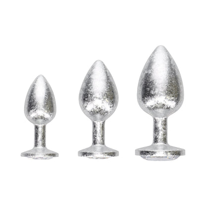 OUCH! INTERNATIONAL NEW YORK COLLECTION METAL ANAL PLUG SET SILVER