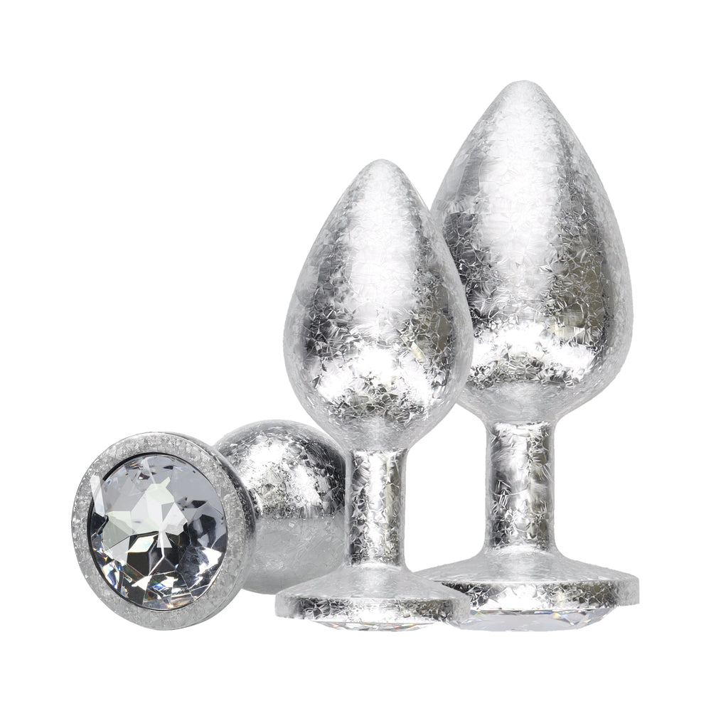 OUCH! INTERNATIONAL NEW YORK COLLECTION METAL ANAL PLUG SET SILVER