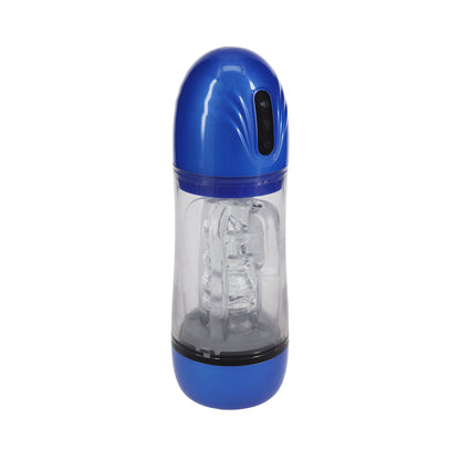 PUMPED SONICPULL MASTURBATOR SUCTION VIBRATION MULTIMEDIA ENHANCED METALLIC BLUE
