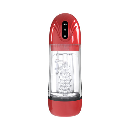 PUMPED SONICPULL MASTURBATOR SUCTION VIBRATION MULTIMEDIA ENHANCED METALLIC RED