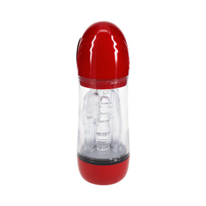 PUMPED SONICPULL MASTURBATOR SUCTION VIBRATION MULTIMEDIA ENHANCED METALLIC RED