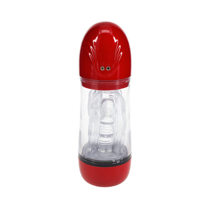PUMPED SONICPULL MASTURBATOR SUCTION VIBRATION MULTIMEDIA ENHANCED METALLIC RED